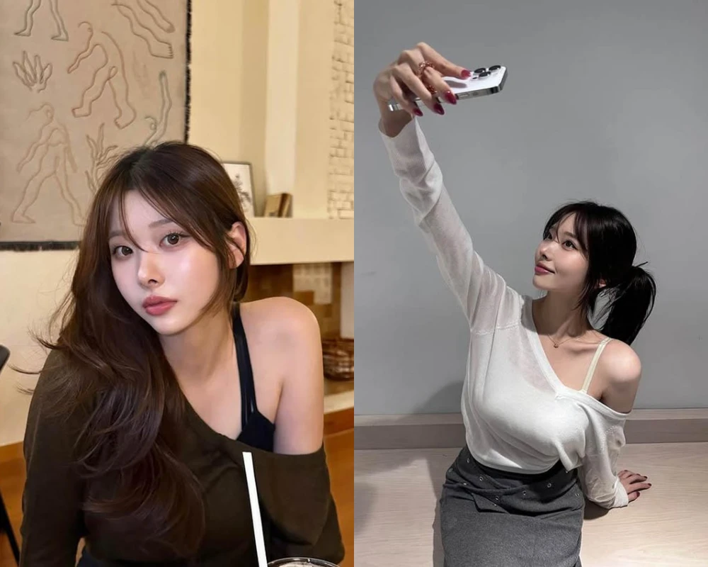 Diện áo trễ vai "hững hờ", gái xinh Hàn Quốc đẹp chuẩn nàng thơ