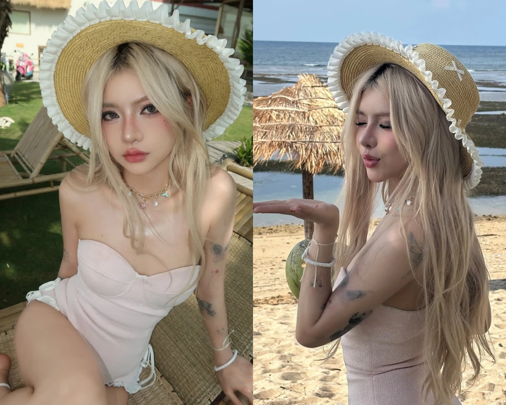 TikToker Ciin gây sốt với loạt ảnh áo tắm liền thân đầy quyến rũ