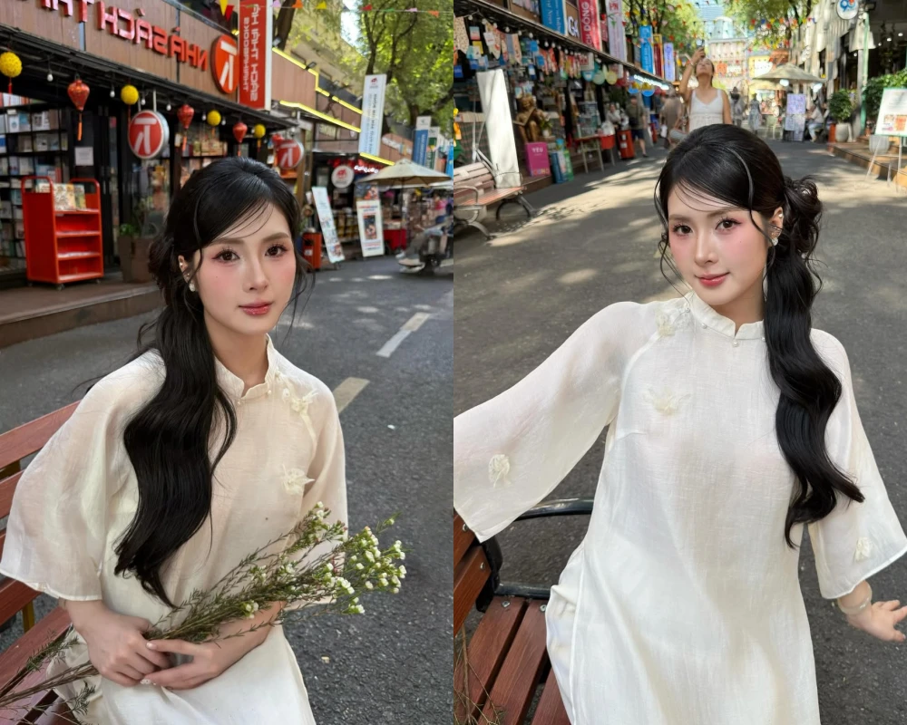 Quỳnh Alee nhập cuộc đua diện áo dài, khoe nhan sắc ngọt ngào đón Tết