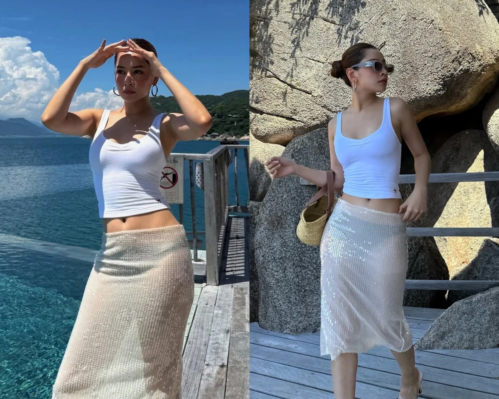 Chi Pu diện váy xuyên thấu khoe vóc dáng săn chắc