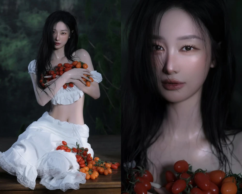 Jun Vũ "gây sốt" với bộ ảnh mới: Xinh đẹp "mọng nước" bên... cà chua bi