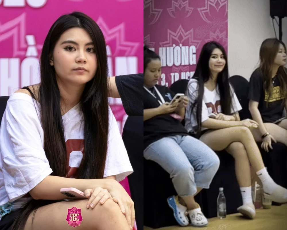 Ái nữ út nhà MC Quyền Linh khoe nhan sắc khi đi xem bóng rổ