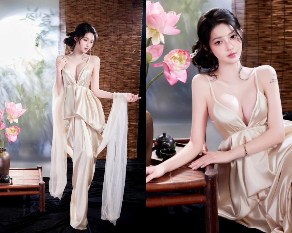 Hot girl 'tên lạ' Trần Bích Triều Tiên trình làng bộ ảnh bên hoa sen