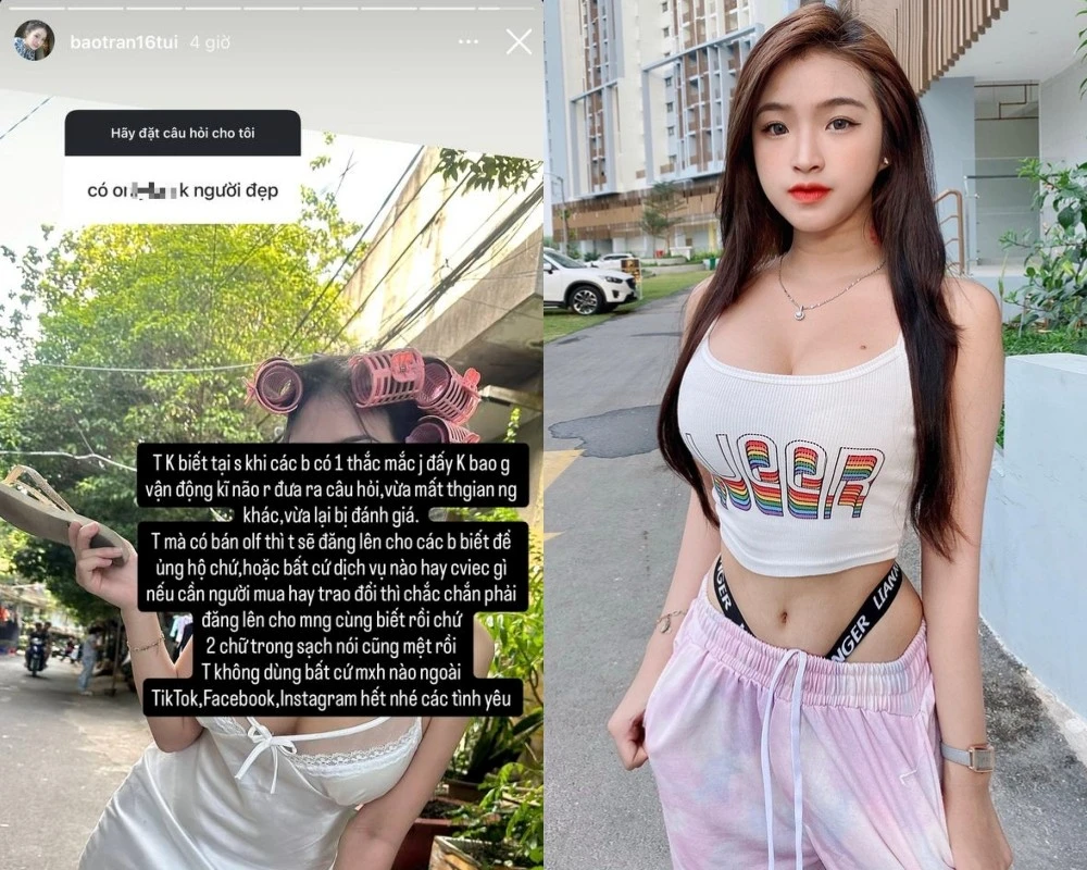 Bị hỏi thẳng chuyện bán hình nhạy cảm, hot girl Bảo Trân 'thở dài'