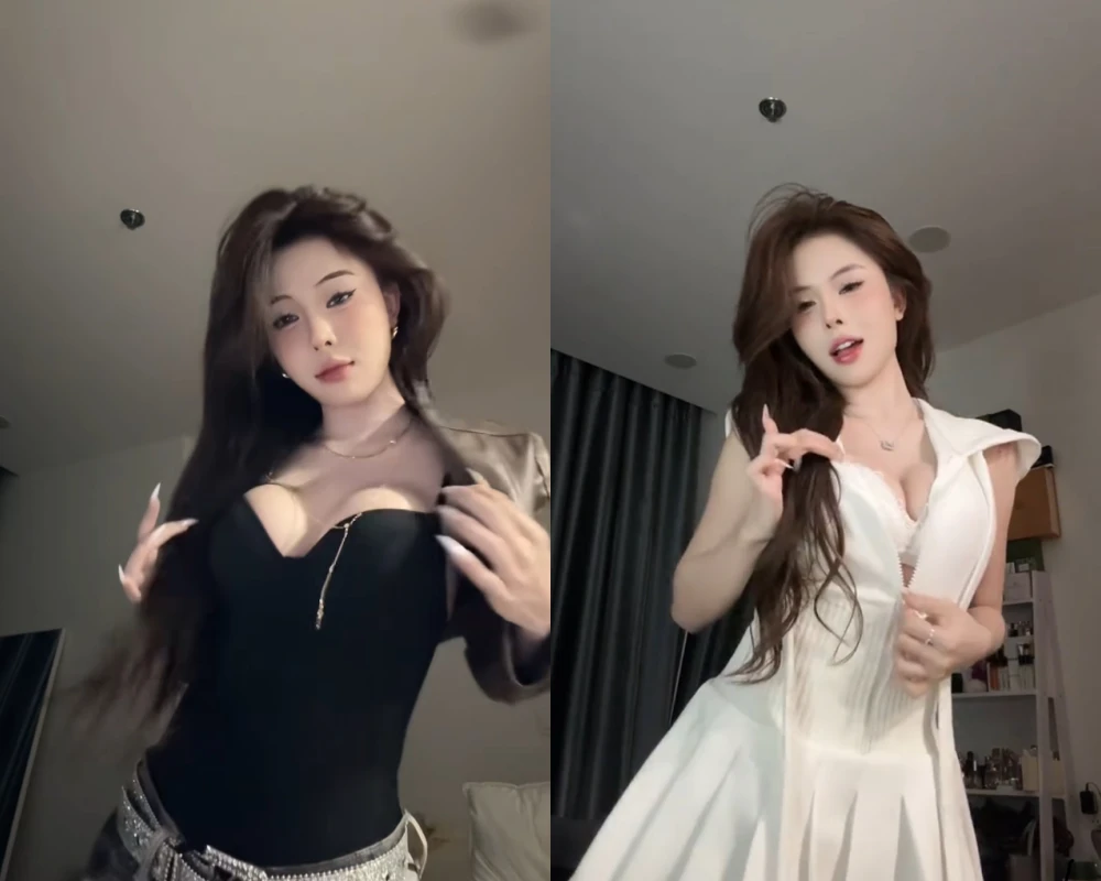 TikToker Hà Môi đu trend 'lúc đóng lúc mở' khiến netizen chú ý