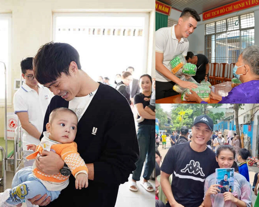 Dàn cầu thủ đội tuyển Việt Nam chăm làm từ thiện