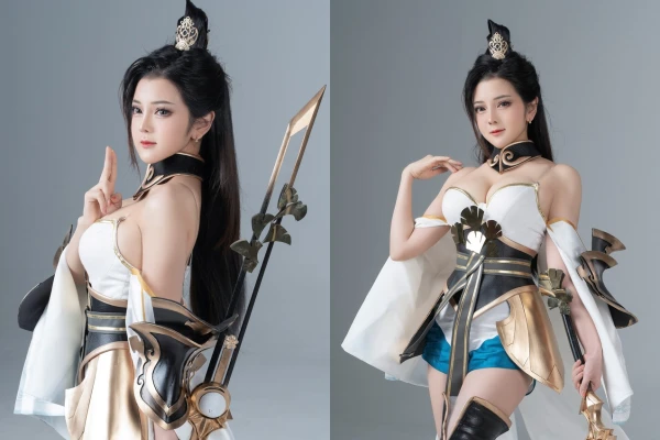 Hot girl làng cosplay Trang Bít Tết nhập vai chiến thần game