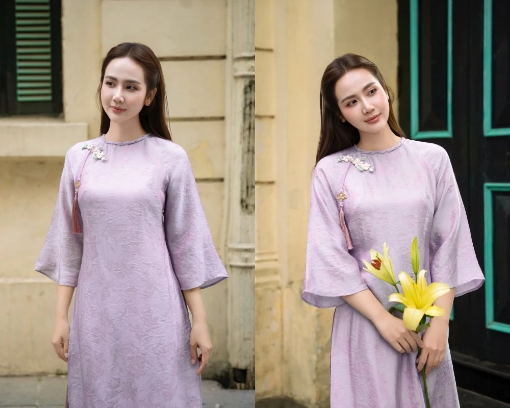 Huyền Lizzie dịu dàng xuống phố với tà áo dài, vẻ đẹp nền nã đầy cuốn hút