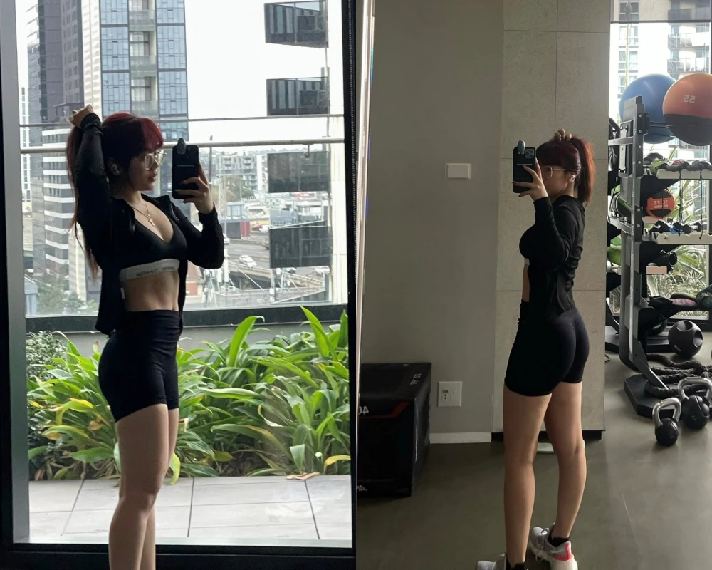 Bảo Hân Helia khoe body "vạn người mê" tại phòng gym