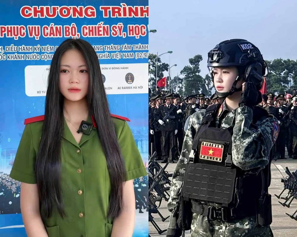 Nữ chiến sĩ khối Cảnh sát đặc nhiệm gây sốt bởi gương mặt xinh đẹp