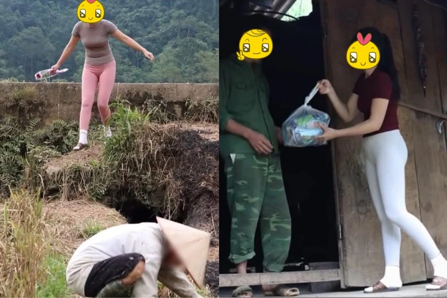 Cô gái mặc quần tập gym bó sát đi từ thiện gây tranh cãi