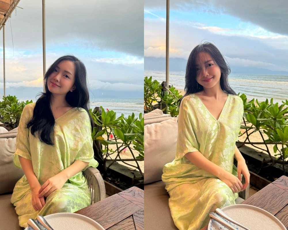 Vợ cầu thủ Hà Đức Chinh khoe nhan sắc ngọt ngào trong chuyến đi biển