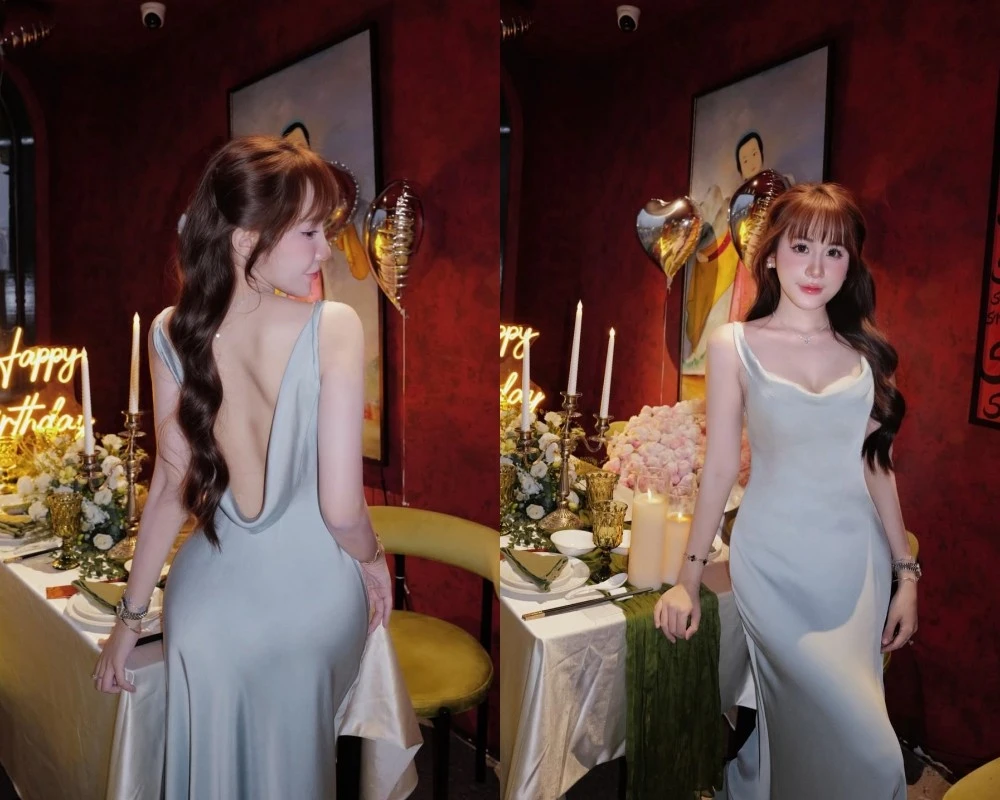 ‘Hot girl bi-a’ Lê Tuyết Anh diện váy lụa bó sát khoe lưng trần miễn chê