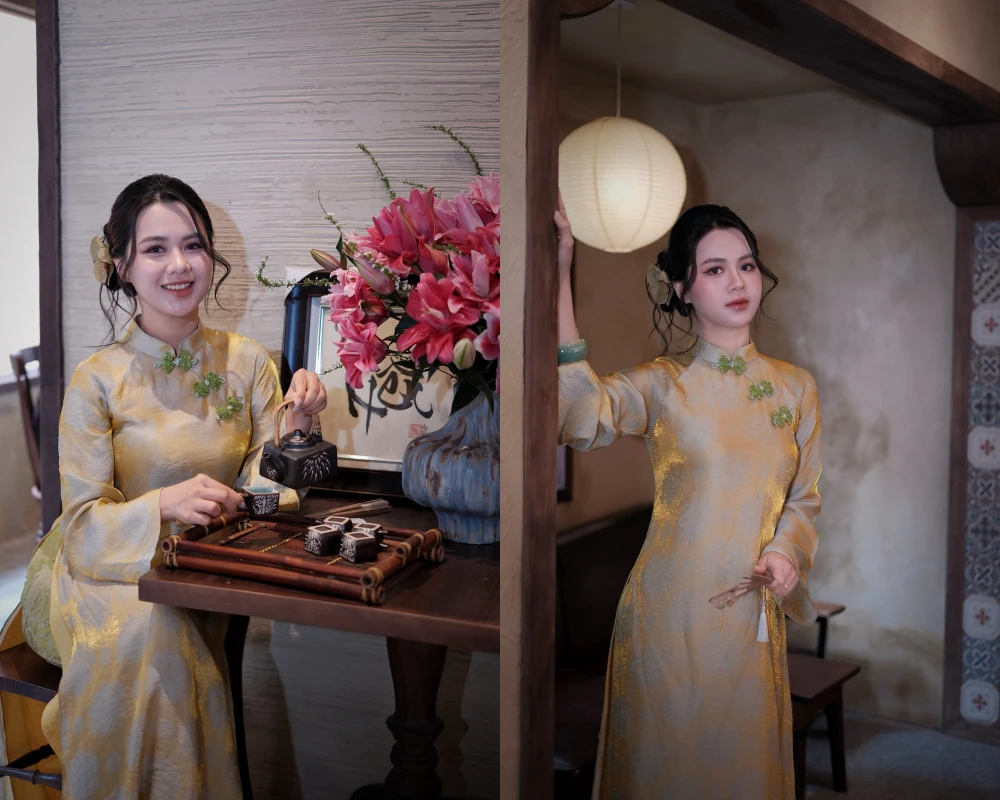 Vợ cầu thủ Quế Ngọc Hải dịu dàng trong tà áo dài, nhan sắc gây thương nhớ