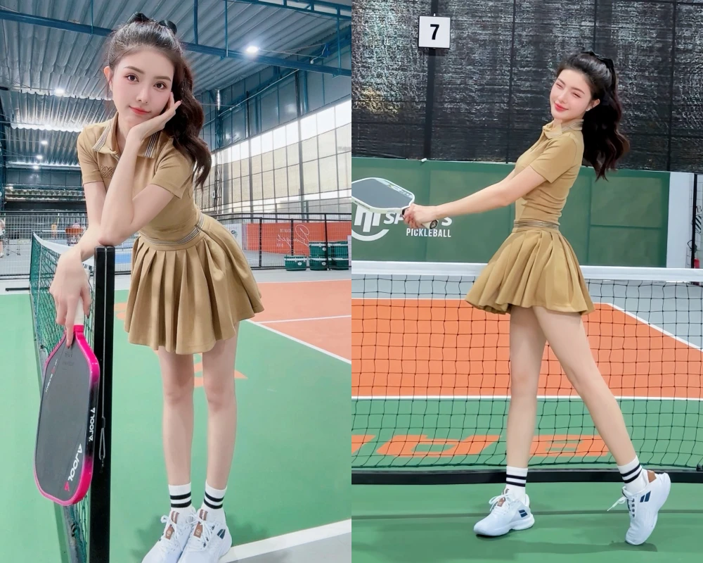 'Búp bê sống' Lilly Luta gây sốt với giao diện cực xinh trên sân pickleball