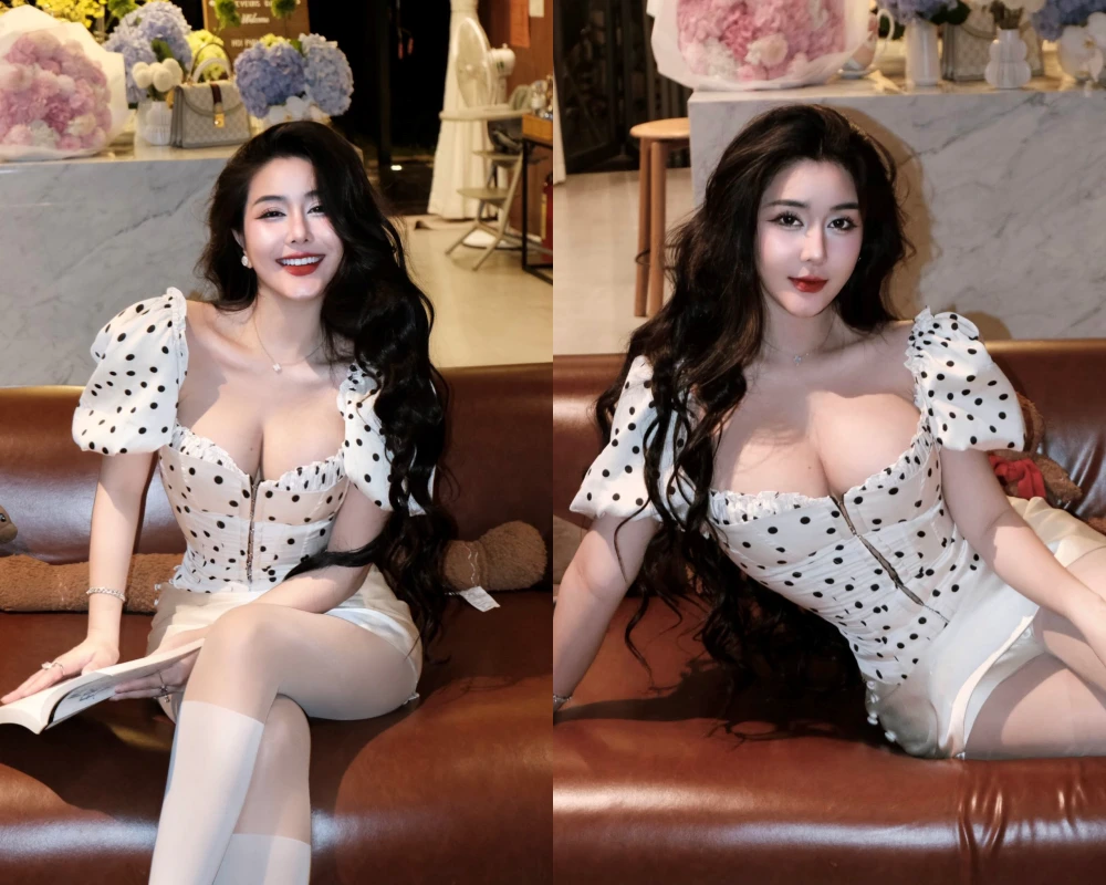 “Đệ nhất hot girl Sài thành” Võ Ngọc Trân xuất hiện điệu đà với váy chấm bi