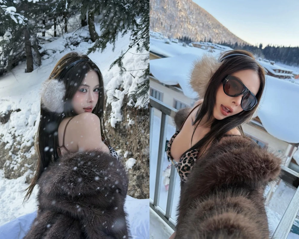 Hà Môi gây “bỏng mắt” khi diện bikini giữa trời tuyết