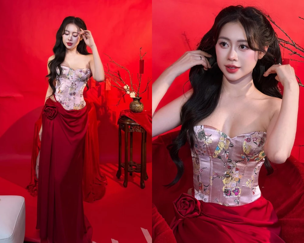 Hot girl TikTok Việt Phương Thoa rạng rỡ, sẵn sàng đón Tết