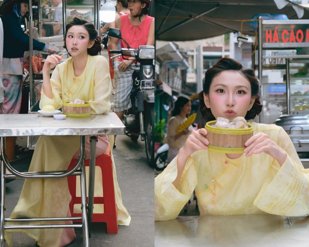 Hot girl TikTok Thanh Mèo diện áo dài, nhan sắc gây thương nhớ