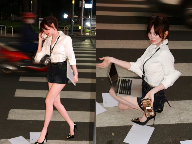 Trang Nemo “hóa thân” thành cô thư ký quyến rũ, gây chú ý với thần thái 