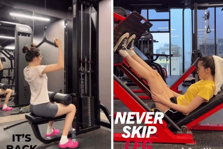 Chăm tập gym, hot girl Tăng Mỹ Hàn body vẫn vạn người mê