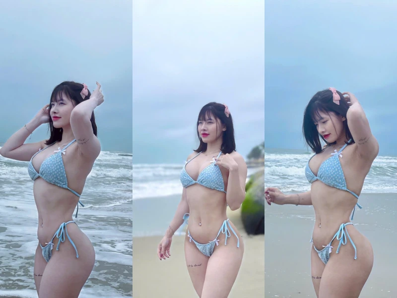 Diện bikini đón năm mới, nữ gymer khiến netizen tranh cãi không ngớt