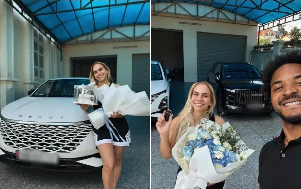 Trở về Việt Nam, vợ chồng Xuân Son khoe ôtô mới 