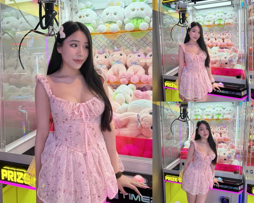 "Phú bà" Yogurt Ng gây "sốt" với loạt ảnh bên máy gắp gấu