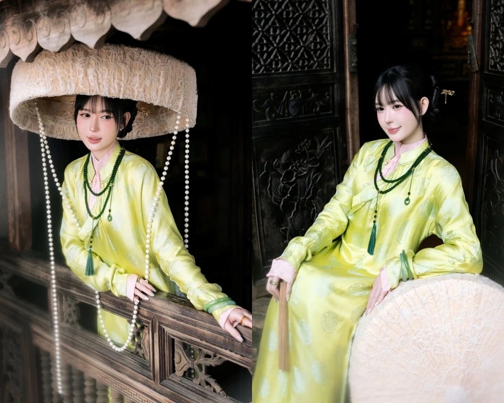 Con dâu “ông trùm điện tử Sài Gòn” diện áo dài tôn trọn khí chất nền nã