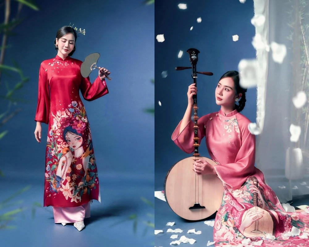 Huyền Lizzie diện áo dài đẹp miễn chê, khoe vẻ dịu dàng nền nã