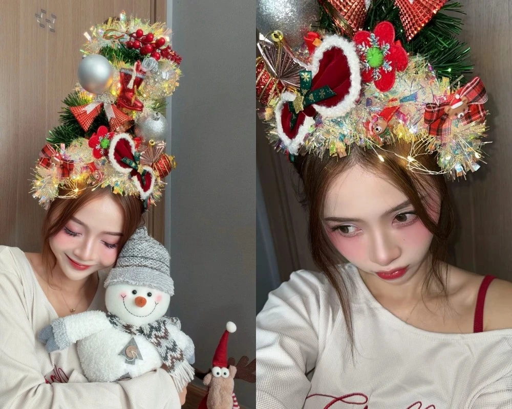 Lê Lý Lan Hương đón Giáng sinh sớm với mái tóc hóa thành… cây thông Noel