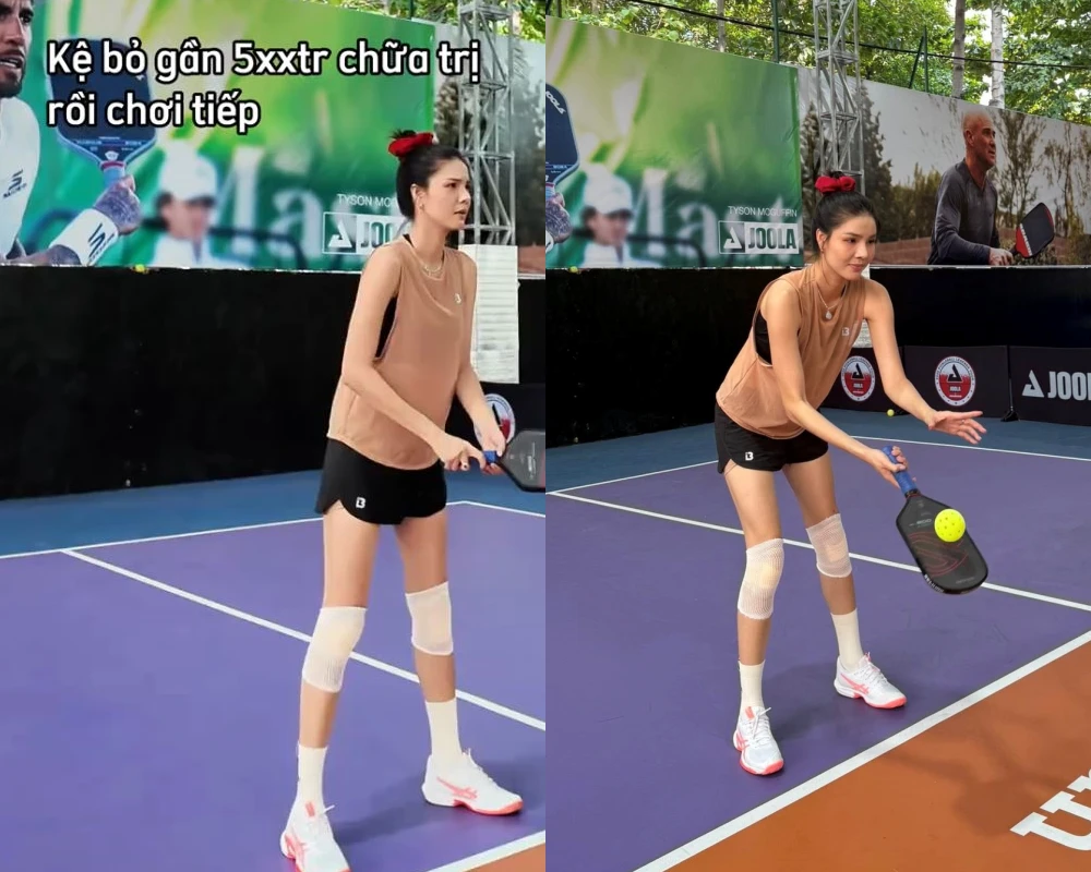 Kỳ Hân tái xuất pickleball sau chấn thương, fan bày tỏ sự lo lắng 