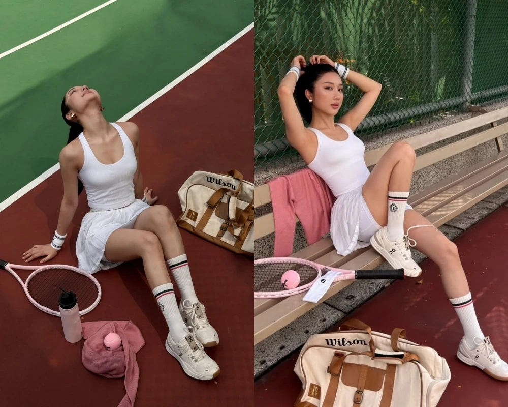 Gái xinh làng streamer Mina Young khỏe khoắn trên sân tennis