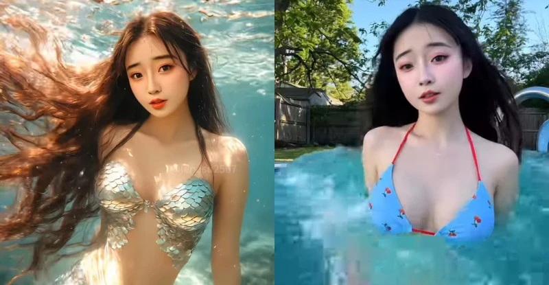 Đu trend "tiên cá" muộn, nàng hot girl vẫn có triệu "mắt xem"