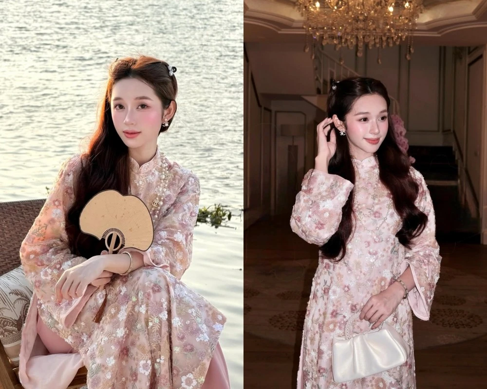 Karty Chang diện áo dài khoe nhan sắc ngọt ngào tựa “tiên nữ mùa xuân”