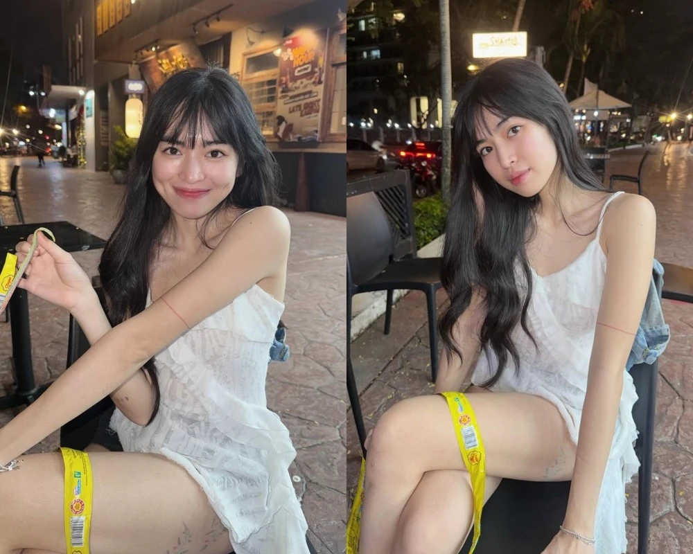 Khánh Vân (Mắt Biếc) thoải mái diện áo hai dây xuống phố