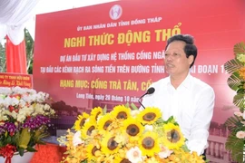 Đồng Tháp khởi công hai công trình cống ngăn mặn hơn 130 tỷ đồng