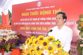 Đồng Tháp khởi công hai công trình cống ngăn mặn hơn 130 tỷ đồng