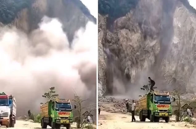 Khoảnh khắc kinh hoàng mỏ đá sạt lở, nhiều người thiệt mạng