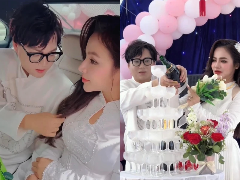 Không còn đồn đoán, Phạm Thoại tình tứ bên vợ trong lễ cưới