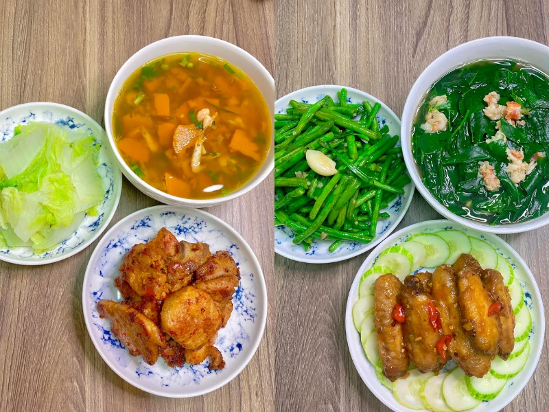 Những mâm cơm cho nhà có 2 người “hút ngàn like“