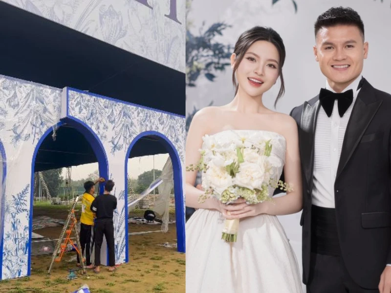 Hé lộ hình ảnh rạp siêu đám cưới 1200 khách mời của Quang Hải