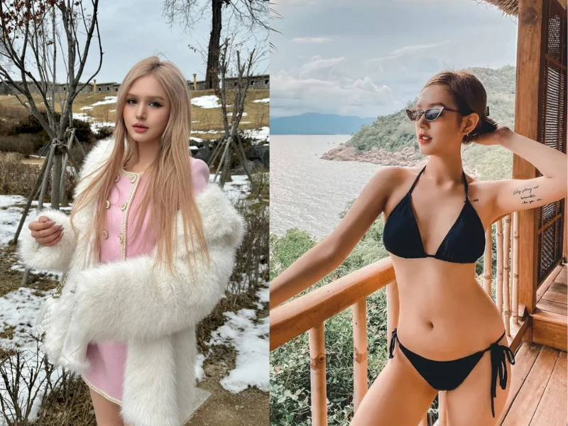 Xoài Non diện váy ngắn, thả dáng giữa trời tuyết xứ Hàn