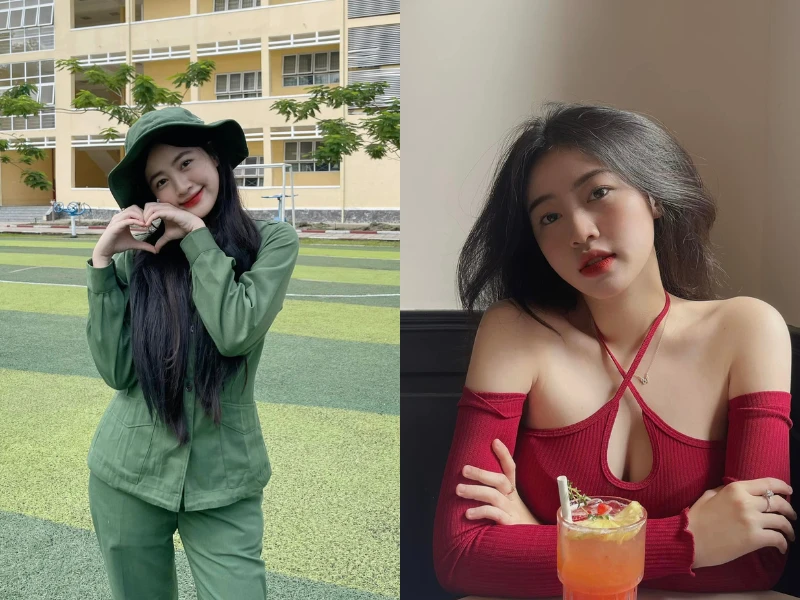 Hot girl đất võ khoe vẻ đẹp trong veo với màu áo quân sự