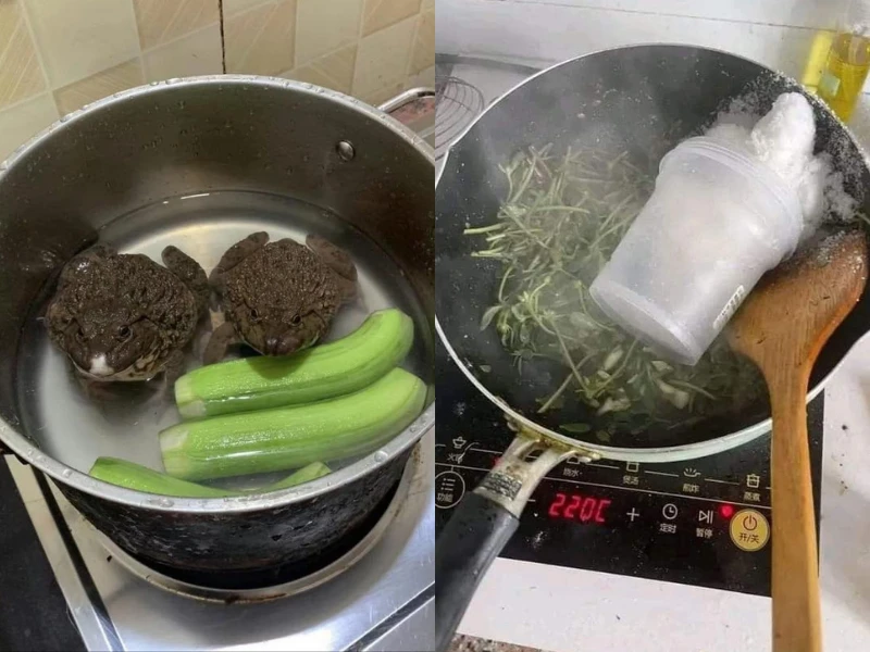 Cách chế biến món ăn của cô gái trẻ khiến netizen ngao ngán