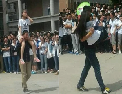 Cảnh giới trẻ TQ bày tỏ tình yêu sau thi đại học