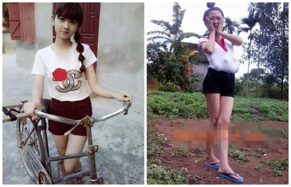 Nữ sinh Việt chuộng mốt mặc mát mẻ tạo dáng ở quê