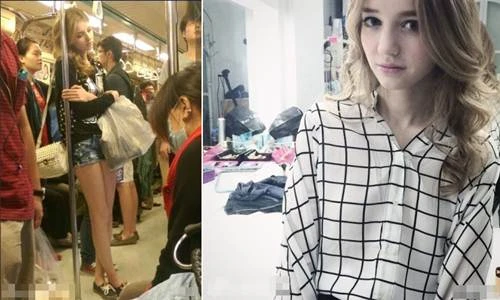 Chân dài xinh đẹp gây sốt nhờ ảnh chụp trộm trên tàu
