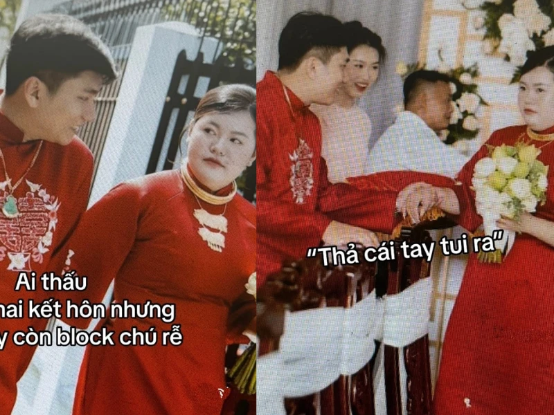 Đang đám cưới, cô dâu có ánh mắt "sắc lẹm" nhìn chồng tương lai 