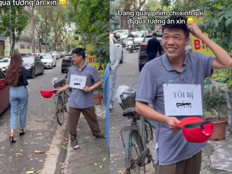 Đi đóng phim, anh chàng bị nhầm là ăn xin và được bố thí